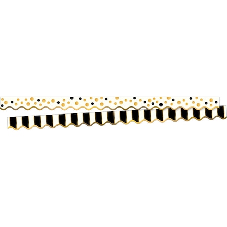 Barker Creek Gold Bars Double-Sided Scalloped Border, 13/set, PK13 902